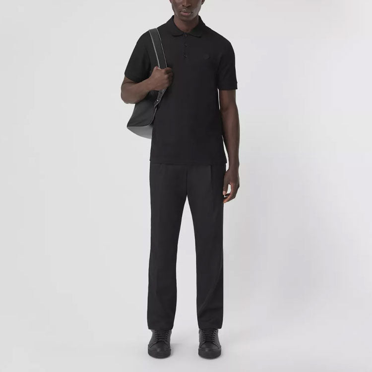 Burberry Pattern Short Sleeve Polo Shirt 'Black' 80431221