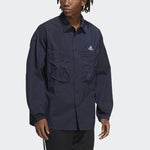 Men's adidas Prsve J Solid Color Sports Cargo Long Sleeves Ink Blue Shirt HD0039
