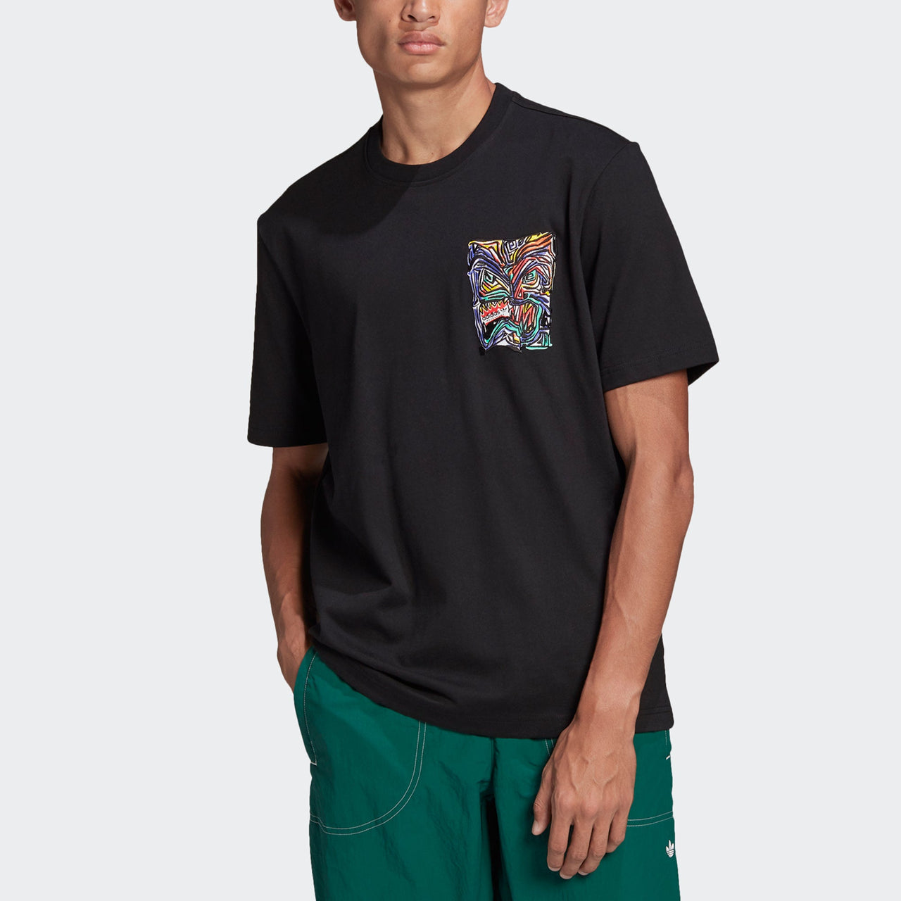 adidas originals Adv Munchman T Casual Sports Creative Printing Round Neck Short Sleeve Black GN2340
