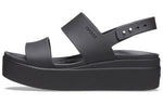 (WMNS) Crocs Brooklyn Thick Sole Casual Black Sandals 206453-060