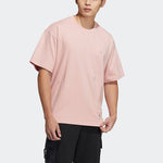 adidas originals Zipper Ss Tee Solid Color Sports Round Neck Short Sleeve Pink HH9444