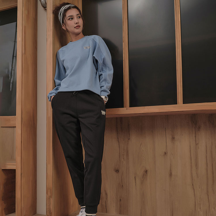 (WMNS) Reebok Round Neck Knitted Loose Casual Pullover Sweatshirt 'Blue' 23FRC304WGB4