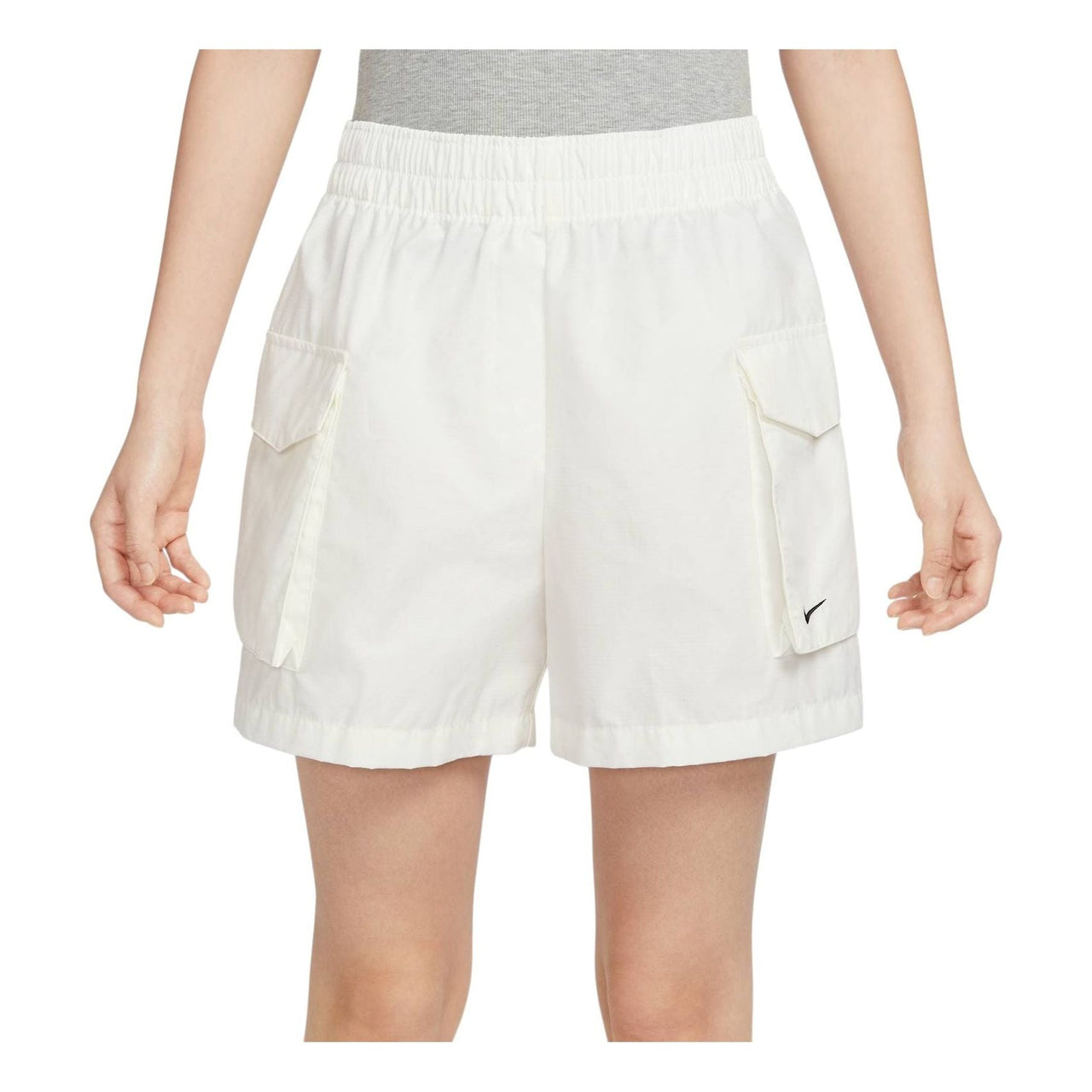 (WMNS) Nike Sportswear Essential Woven High-Waisted Cargo Shorts Asia Sizing 'Sail' HM6983-133