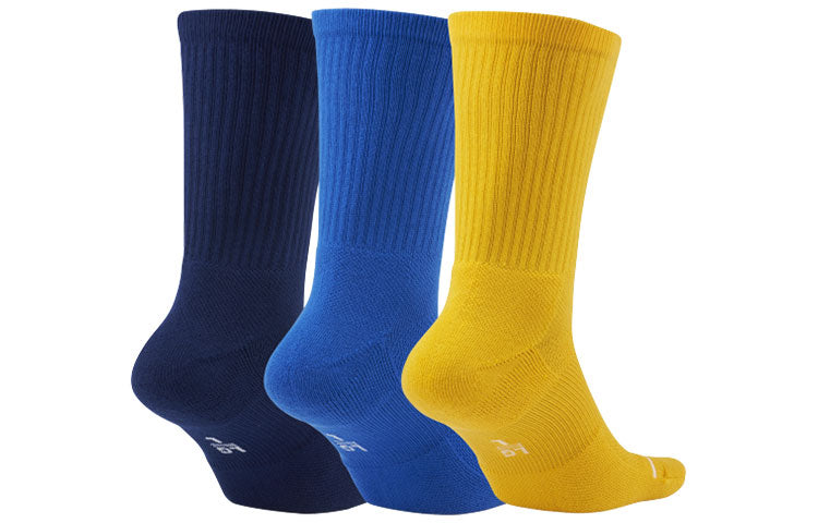 Air Jordan Everyday Max Crew Socks Unisex 3 Pairs White 'Blue Yellow' SX5545-912