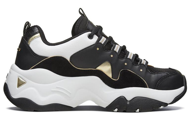 (WMNS) Skechers D'lites 3.0 Sneakers Black/White/Gold 88888374-BKGD