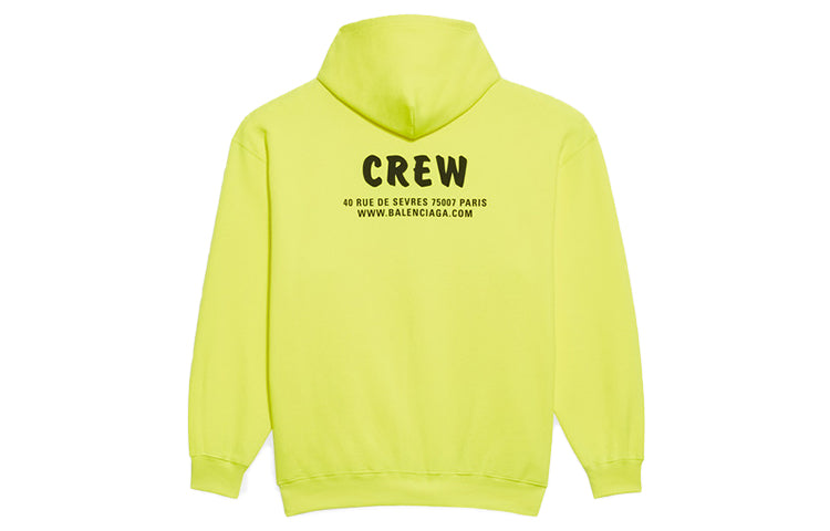 (WMNS) Balenciaga Crew Printing Hoodie Yellow 578135TIV757072