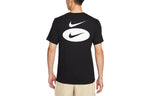 Men's Nike Contrasting Colors Logo Alphabet Pattern Printing Round Neck Casual Short Sleeve Black T-Shirt DM6410-010