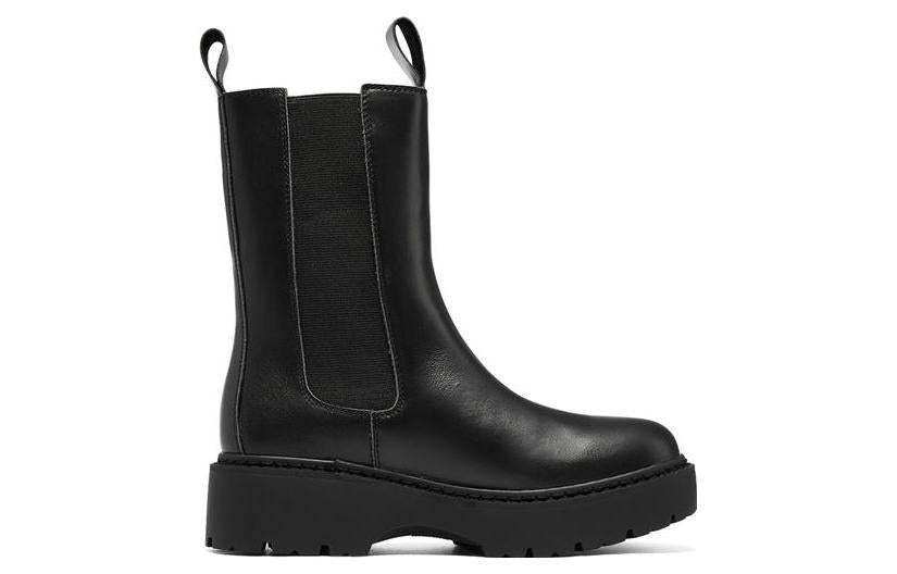 (WMNS) Skechers Mid Top Slip On 'Black' 167343-BBK