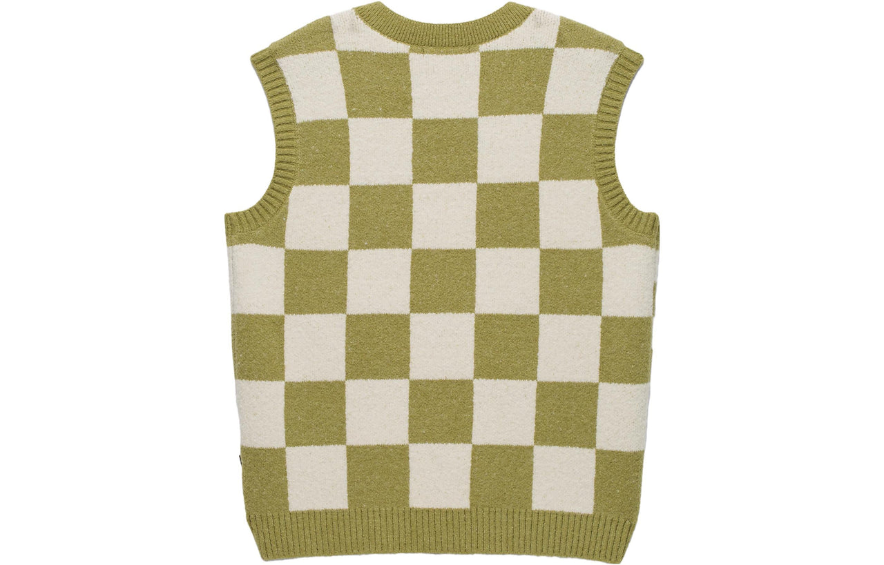 (WMNS) Vans Courtyard Checker Sweater Vest 'Green White' VN000F6WBD4