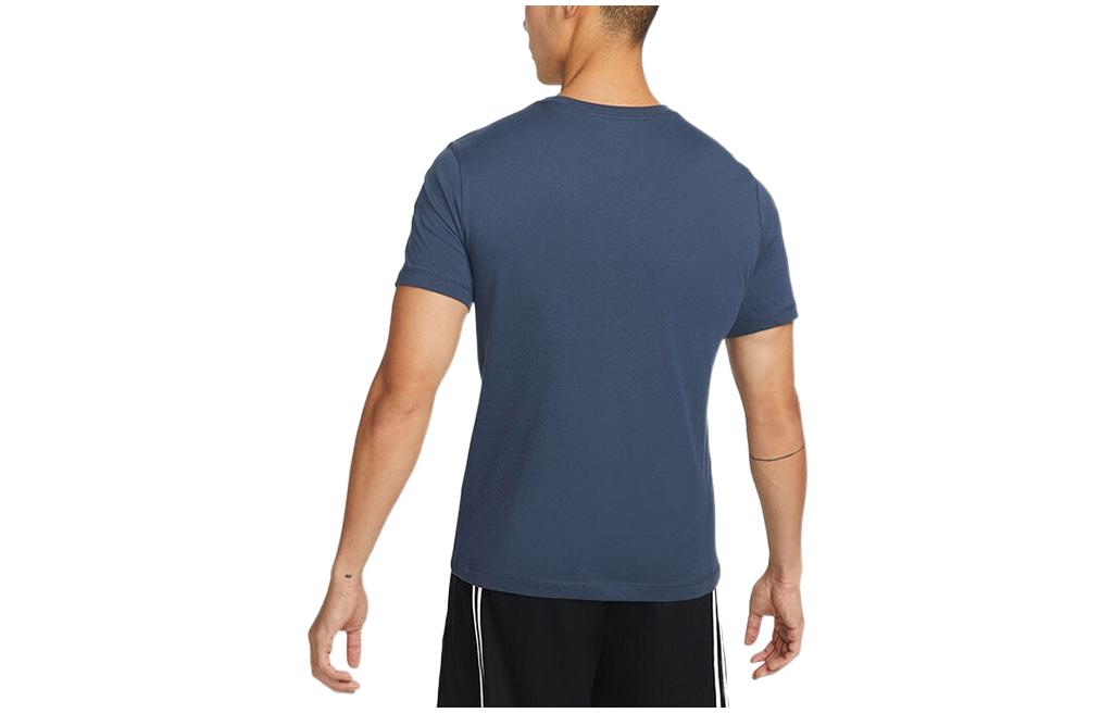 Men's Nike Flowers Large Logo Casual Sports Solid Color Round Neck Short Sleeve Flash Blue T-Shirt DV1215-437