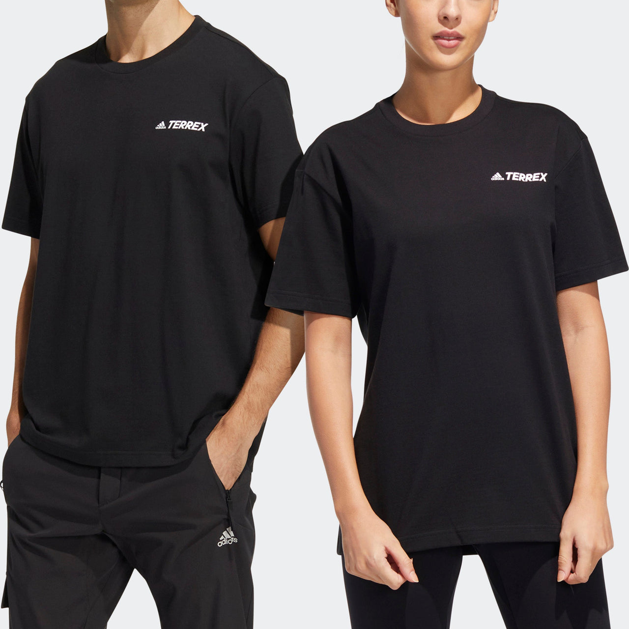 adidas Terrrex U Trx Logo T Round Neck Pullover Outdoor Sports Short Sleeve Couple Style Black HM3549