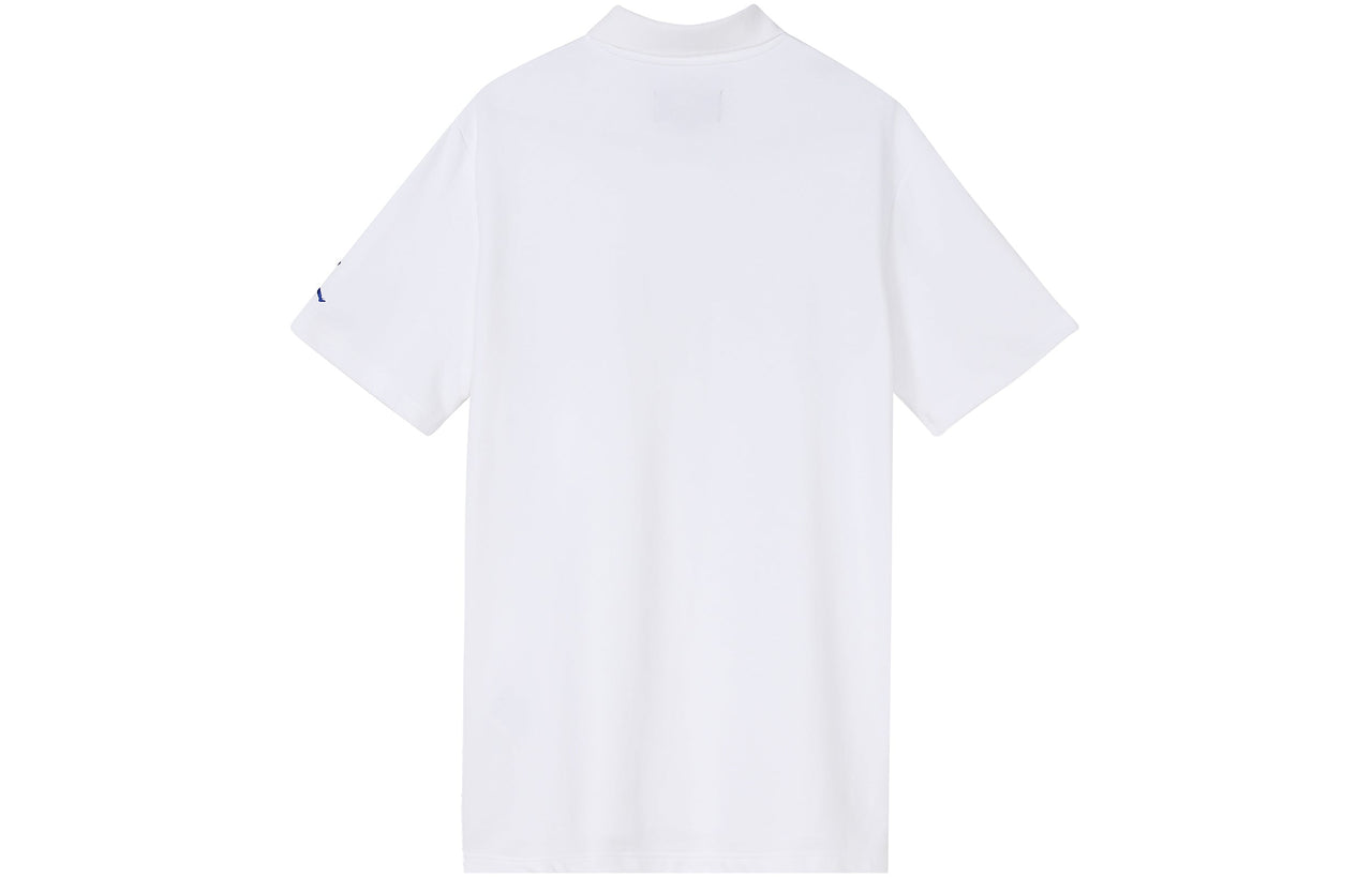 Air Jordan Solid Color Lapel Button Brand Multi-Color Embroidered Short Sleeve T-Shirt Men's White DX6299-100
