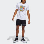 adidas Dm Short Stripe Loose Sports Basketball Shorts Black HB6763