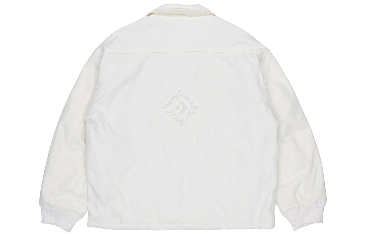 Converse New Year Series Logo Printing Lapel Sports Jacket Creamy White 10024149-A01