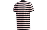 Men's adidas neo Esntl Lg S T3 Logo Printing Stripe Sports Short Sleeve Pink T-Shirt FP7425