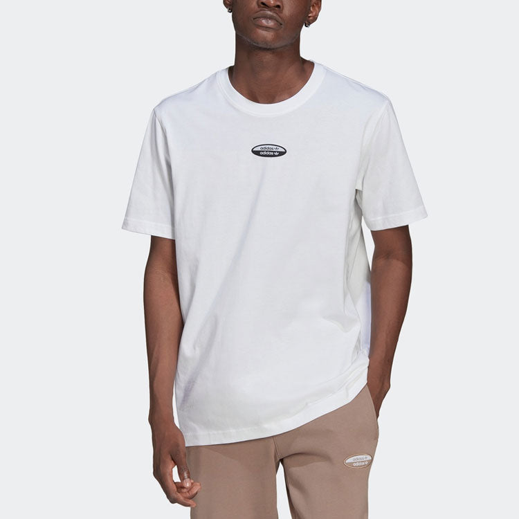 adidas originals SS22 Casual Back Printing Round Neck Short Sleeve White HC2776