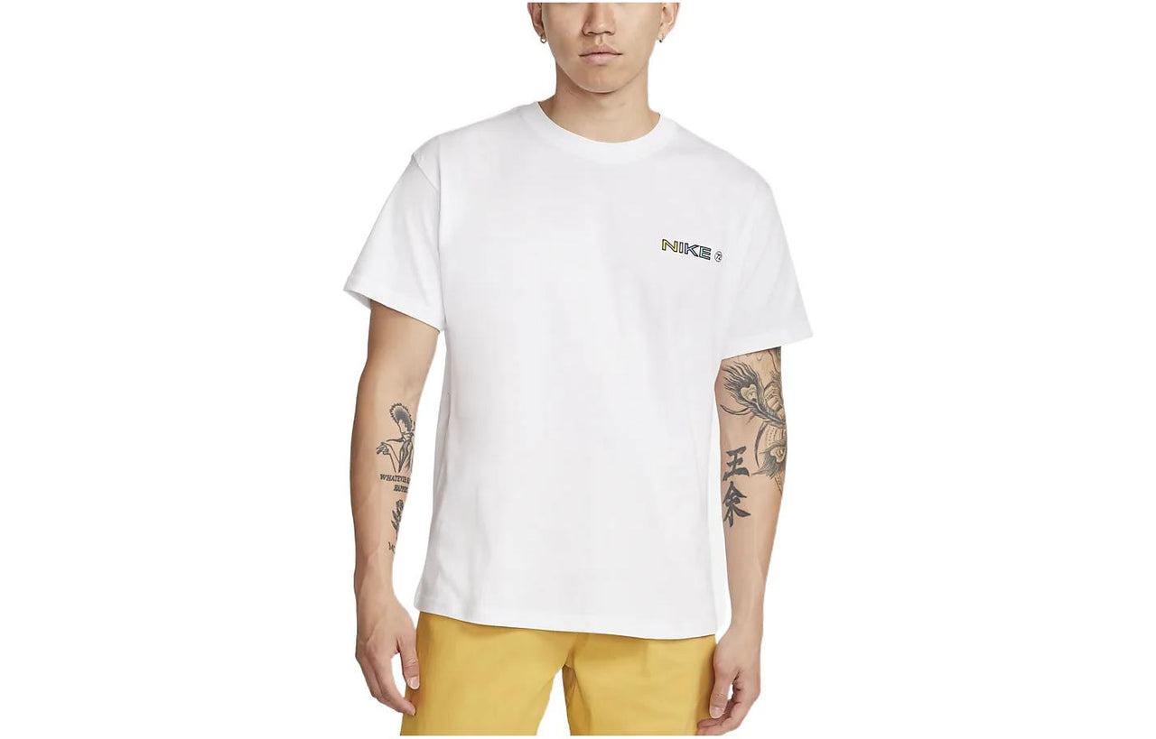 Men's Nike SB Skateboard Cartoon Printing Straight Casual Short Sleeve White T-Shirt DR7762-100