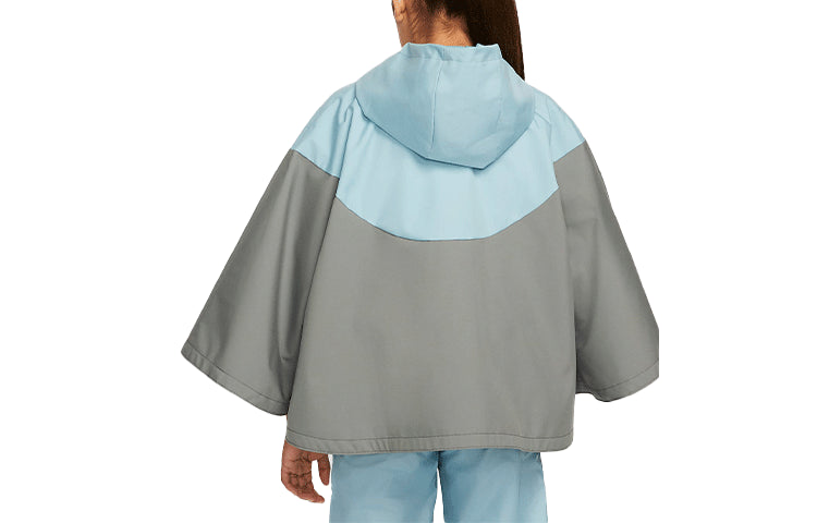 (GS) Nike Sportswear Kids Pack Loose Waterproof Colorblock Hooded Jacket Boy Girls Gray Blue DM8527-494