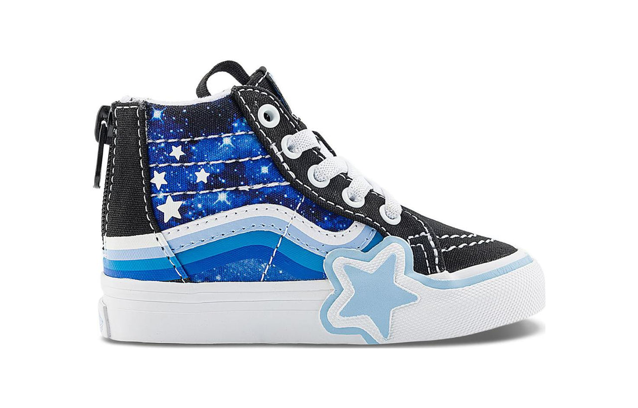 (TD) Vans Sk8-Hi Zip Rainbow Star 'Glow Galaxy Black Blue' VN000BVNY61