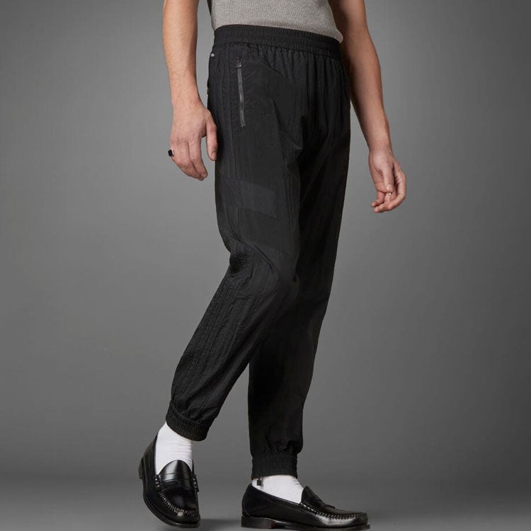 Men's adidas originals Solid Color Elastic Waistband Sports Pants/Trousers/Joggers Black HD2244
