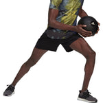 Men's adidas Solid Color Logo Printing Elastic Waistband Gym Shorts Black HD3557