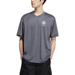 Men's adidas neo Bb Mesh Tee Alphabet Pattern Printing Pullover Short Sleeve Gray T-Shirt HM2045