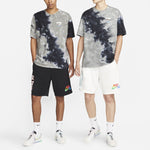 Men's Nike Colorblock Tie Dye Design Alphabet Logo Printing Loose Short Sleeve Black T-Shirt DV3788-010