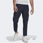 Men's adidas Solid Color Logo Cargo Pocket Casual Sports Pants/Trousers/Joggers Blue HE1860