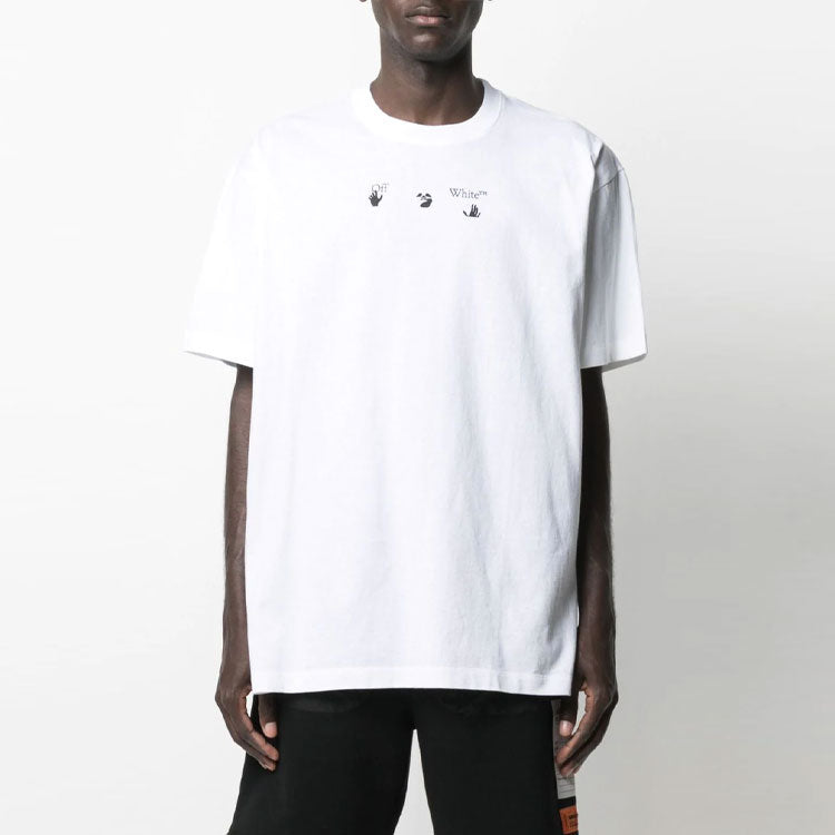 Off-White SS21 Alphabet Printing Short Sleeve Loose Fit White OMAA038S21JER0010145