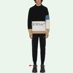 Off-White SS21 Logo Round Neck Long Sleeves Black OMHE048R21KNI0011040