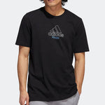 Men's adidas Alphabet Logo Printing Casual Sports Short Sleeve Black T-Shirt IB9424