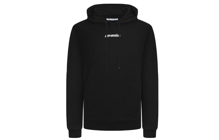 Off-White FW20 Arrows Printing Hooded Pullover Men Black OMBB037E20FLE0021045