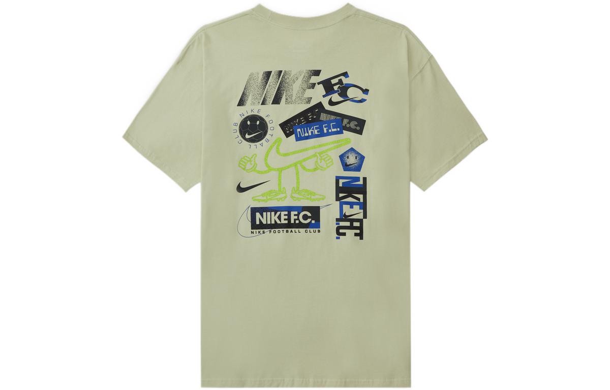 Men's Nike Front And Back Logo Alphabet Printing Round Neck Soccer/Football Short Sleeve Light Olive Green T-Shirt DH7463-371