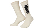 Nike Everyday Essentials Crew Logo Jacquard Sports Socks One Pair Coconut Milk DQ0788-219