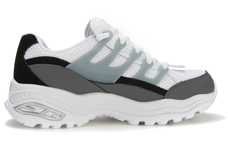 (WMNS) Skechers D'Lites Low-Top Daddy Shoes White/Grey 66666253-BKW