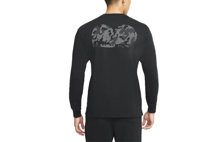 Men's Nike Solid Color Round Neck Long Sleeves Black T-Shirt DJ6175-010