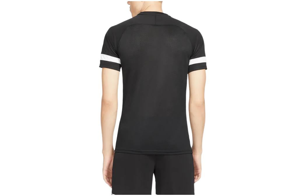 Nike Logo Printing Stripe Round Neck Pullover Short Sleeve Black CW6102-010