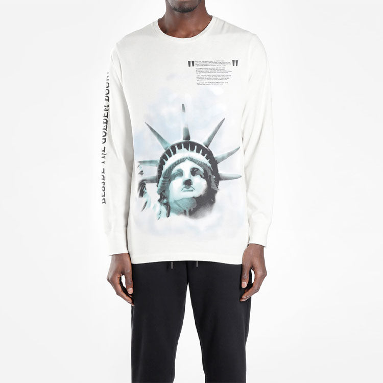 Off-White Statue of Liberty Long Sleeved T-Shirt 'Black White Blue' OMAB001E181850150210