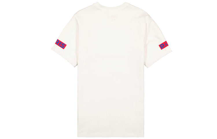 Air Jordan Paris Saint-Germain Logo Tee Printing Short Sleeve US Edition White BQ8384-100