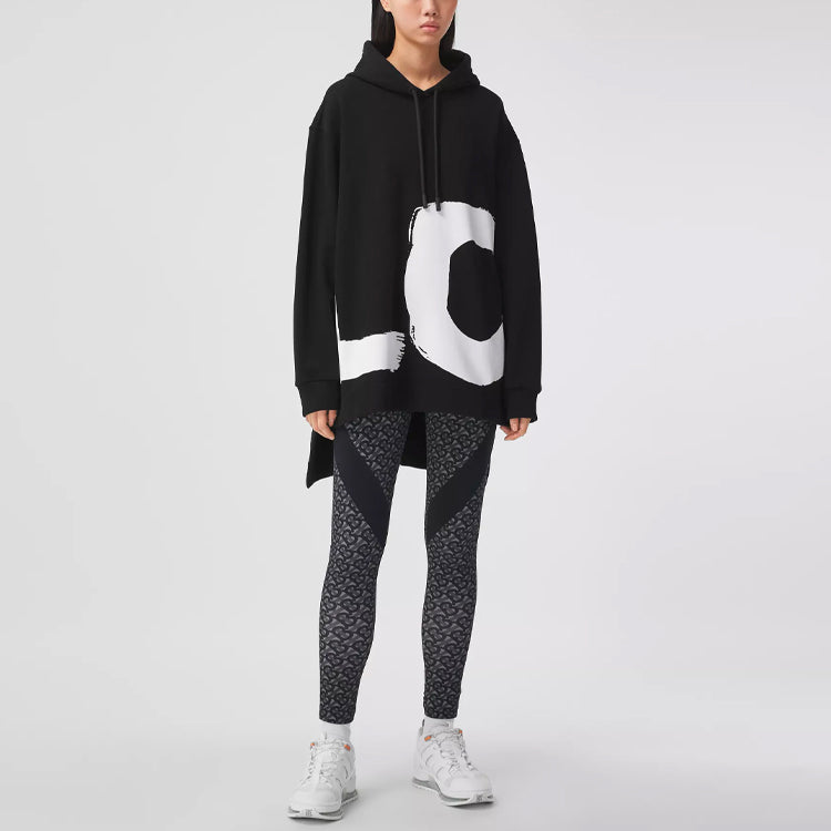 (WMNS) Burberry Love Long Sleeve Hoodie Black 80376701