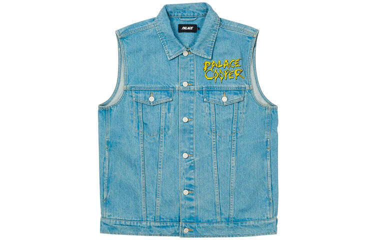 Palace Alice Cooper Denim Vest 'Blue' P20D021