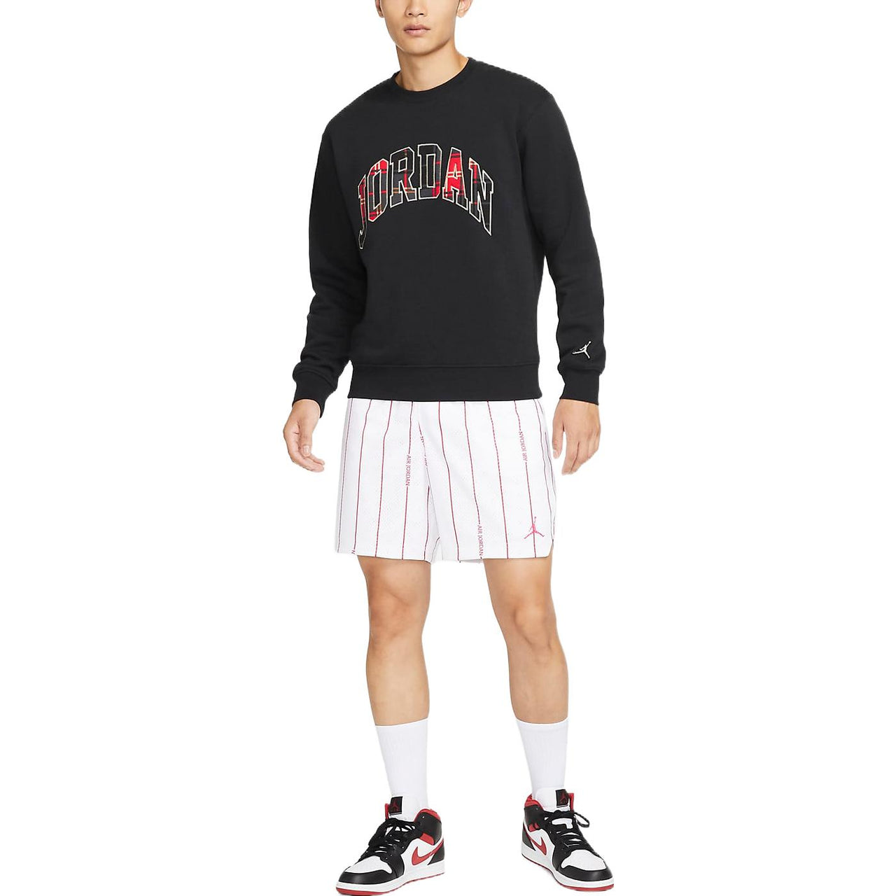 Air Jordan Logo Sweater 'Black red' DV1576-010