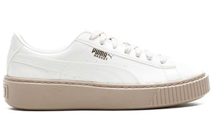 (WMNS) PUMA Basket Platform Patent Marshmallow 'White' 363314-05