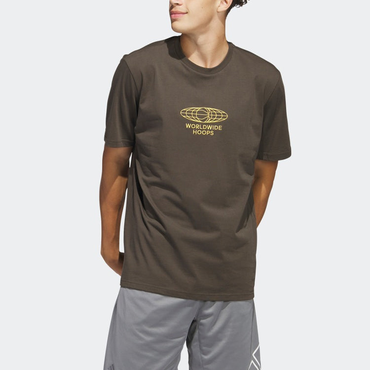 adidas Worldwide Hoops Globe Basketball Printed T-Shirt 'Shadow Olive' IC1874