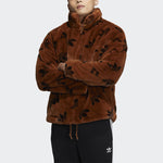 adidas originals Logo Stand Collar Sports Jacket International Size Brown HI4657