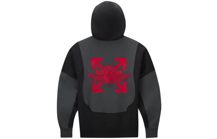 Air Jordan x Off-White Embroidered logo Hoodie Asia Sizing 'Black' CV0541-010