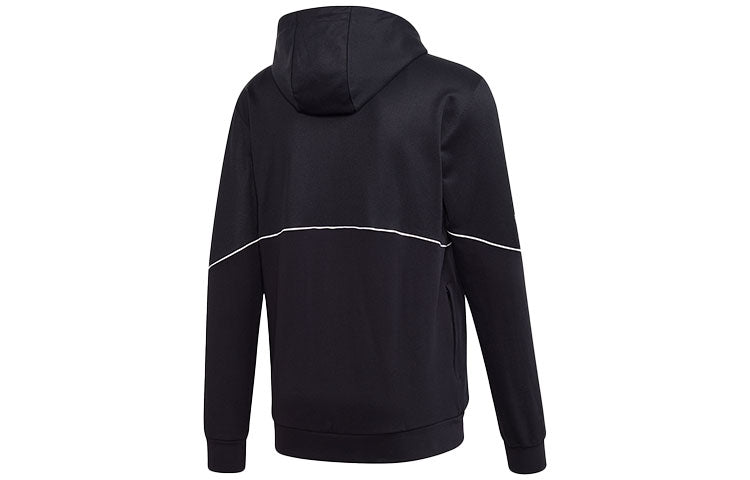 Men's adidas originals Logo Sports Hooded Jacket Black FM3871