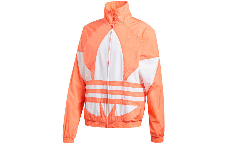adidas originals SS20 Big Trefoil Track Jacket For Men Orange/White FM9890
