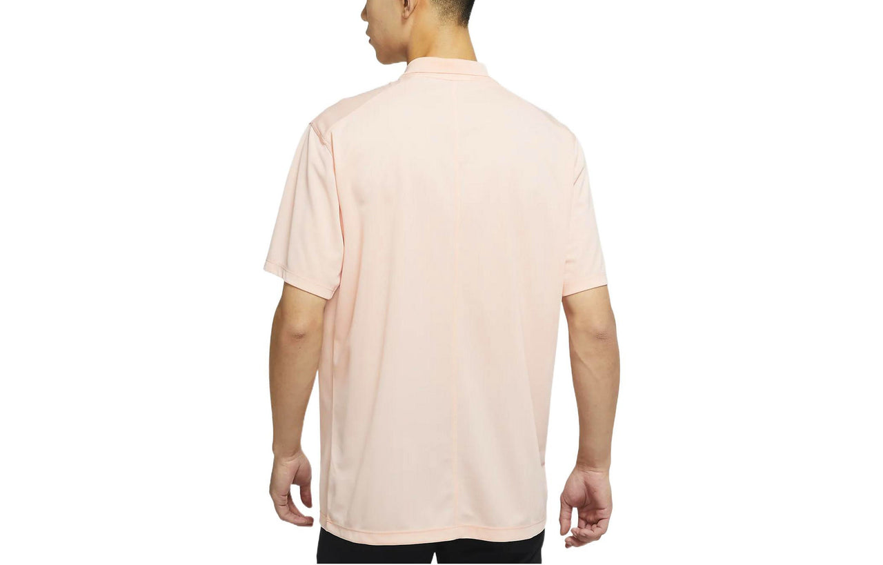 Nike Dri-FIT Victory Solid Color Logo Printing Quick Dry Breathable Short Sleeve Polo Shirt Orange Pink DH0823-800