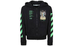 Off-White Graphic Print Cotton Zipped For Men Black OMBE001R20E300141088